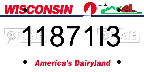 11871I3 Wisconsin License Plate