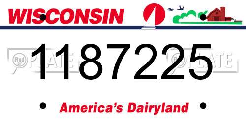 1187225 Wisconsin License Plate