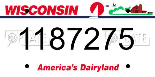 1187275 Wisconsin License Plate