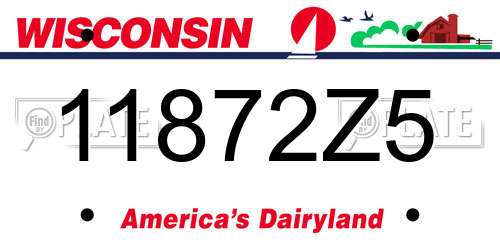 11872Z5 Wisconsin License Plate