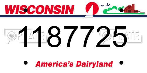 1187725 Wisconsin License Plate