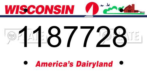 1187728 Wisconsin License Plate