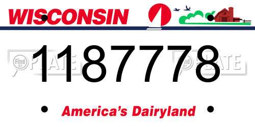 1187778 Wisconsin License Plate