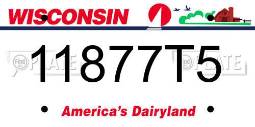 11877T5 Wisconsin License Plate