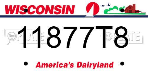 11877T8 Wisconsin License Plate
