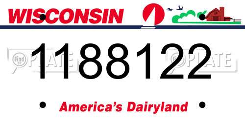 1188122 Wisconsin License Plate