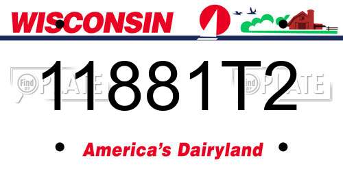 11881T2 Wisconsin License Plate