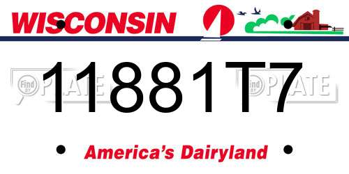 11881T7 Wisconsin License Plate