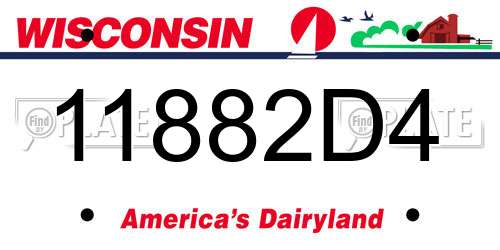 11882D4 Wisconsin License Plate
