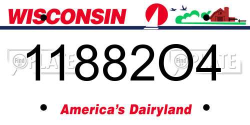 11882O4 Wisconsin License Plate