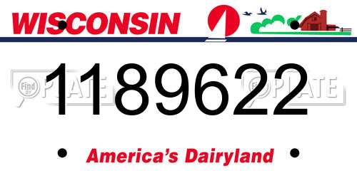 1189622 Wisconsin License Plate