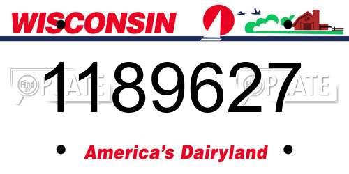 1189627 Wisconsin License Plate