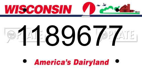 1189677 Wisconsin License Plate