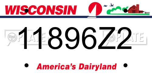 11896Z2 Wisconsin License Plate