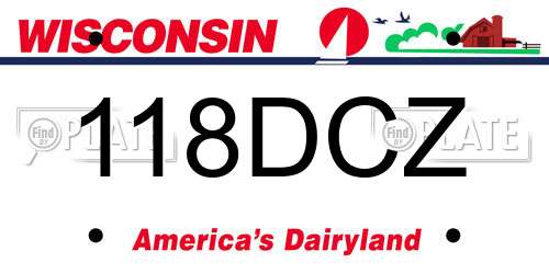 118DCZ Wisconsin License Plate