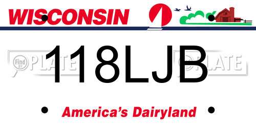 118LJB Wisconsin License Plate