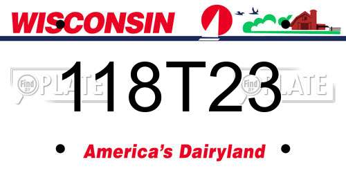 118T23 Wisconsin License Plate