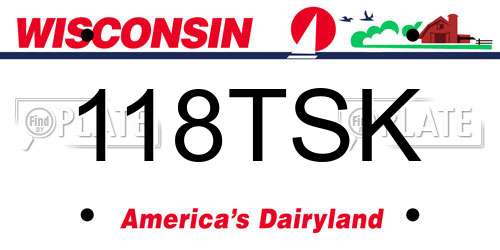 118TSK Wisconsin License Plate