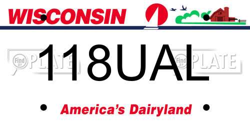 118UAL Wisconsin License Plate