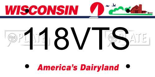 118VTS Wisconsin License Plate