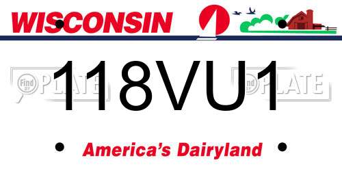 118VU1 Wisconsin License Plate