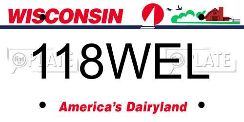 118WEL Wisconsin License Plate