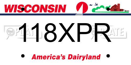 118XPR Wisconsin License Plate