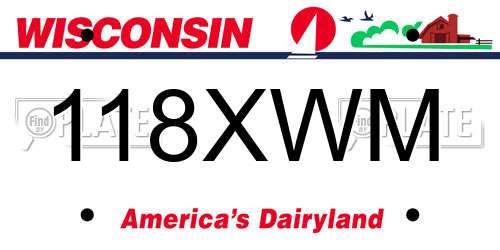 118XWM Wisconsin License Plate
