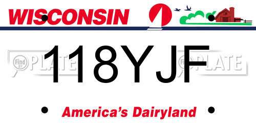 118YJF Wisconsin License Plate