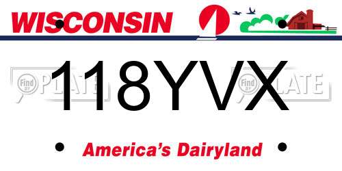 118YVX Wisconsin License Plate