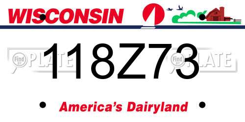 118Z73 Wisconsin License Plate