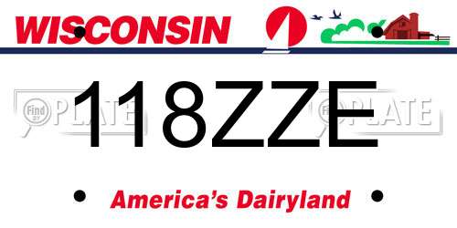 118ZZE Wisconsin License Plate