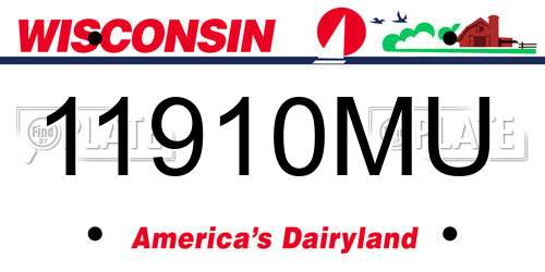 11910MU Wisconsin License Plate