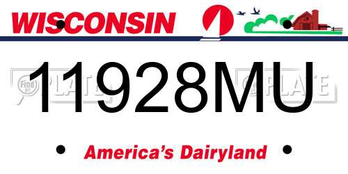11928MU Wisconsin License Plate