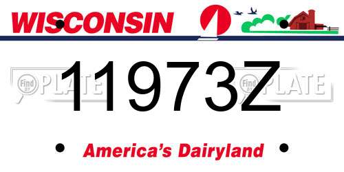 11973Z Wisconsin License Plate