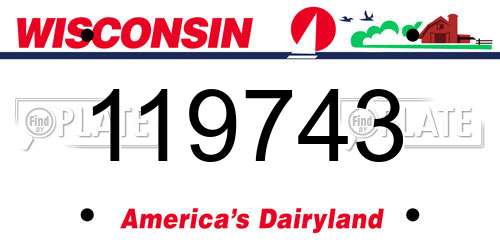 119743 Wisconsin License Plate