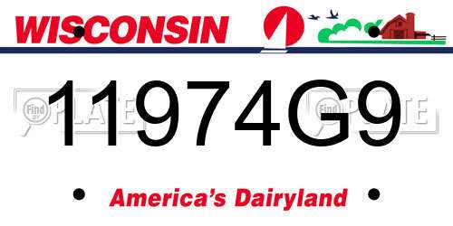 11974G9 Wisconsin License Plate