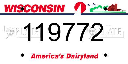 119772 Wisconsin License Plate