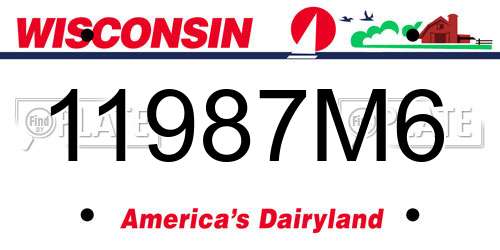 11987M6 Wisconsin License Plate