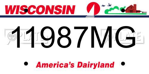 11987MG Wisconsin License Plate