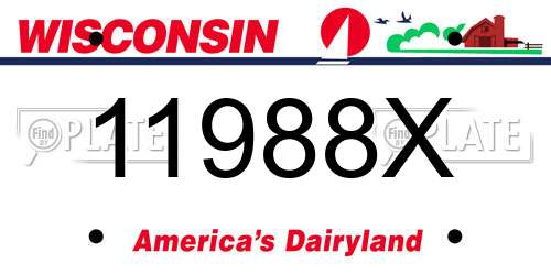 11988X Wisconsin License Plate