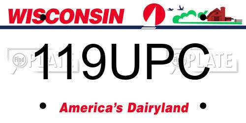 119UPC Wisconsin License Plate