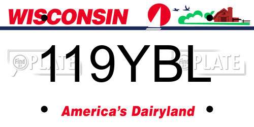 119YBL Wisconsin License Plate