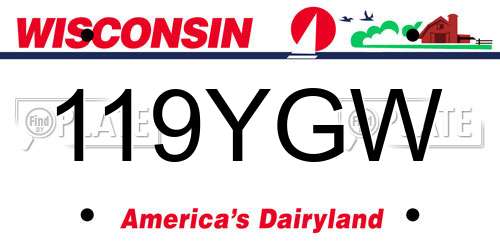 119YGW Wisconsin License Plate