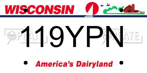 119YPN Wisconsin License Plate