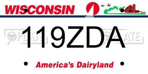 119ZDA Wisconsin License Plate