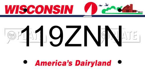 119ZNN Wisconsin License Plate