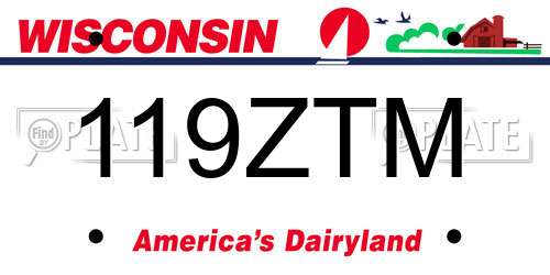 119ZTM Wisconsin License Plate