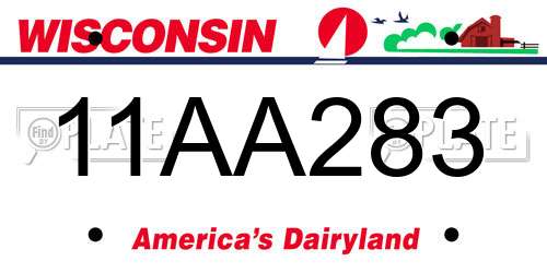 11AA283 Wisconsin License Plate