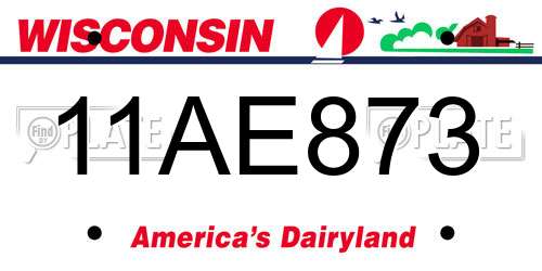 11AE873 Wisconsin License Plate